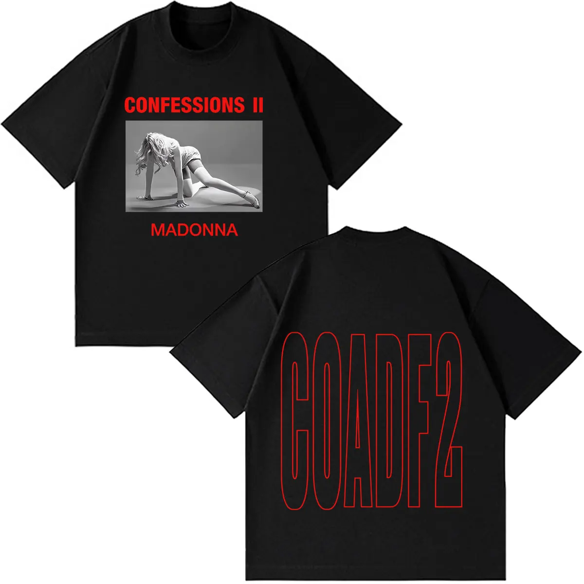 Madonna CONFESSIONS II Album Tour 2026 Graphic T-shirt Men Women Fashion T-shirt  Summer Loose Casual Aesthetic Trendy T-shirts