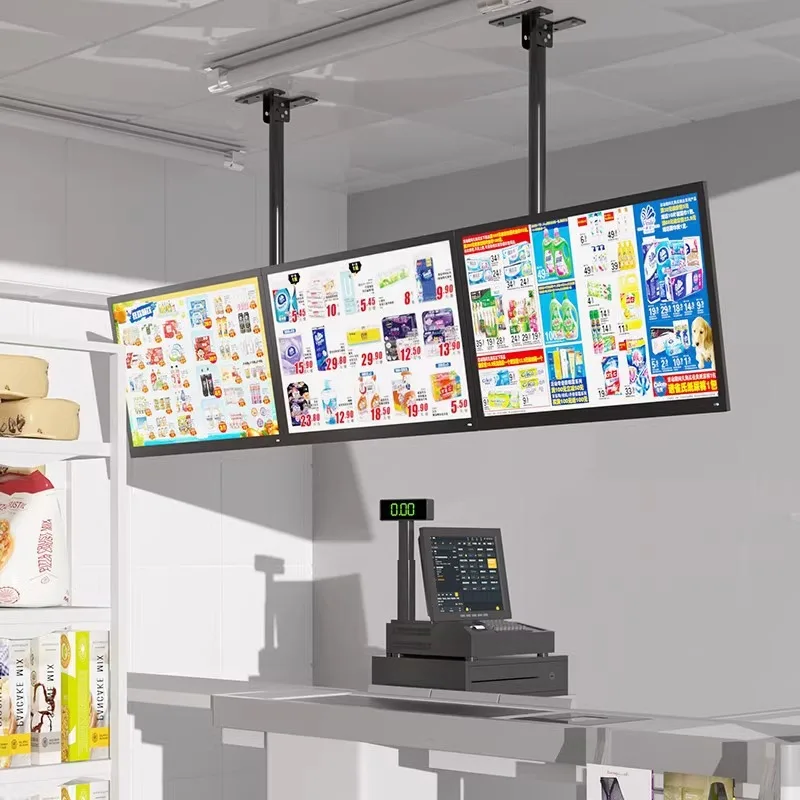 Dual-screen TV Hanger Within 3 Meters, Three-screen Multi-screen Hanging Ceiling Hanger, Hoisting Bracket One for Two