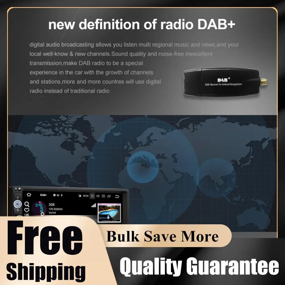 DAB+ Receiver Antenna Aerial Car DAB+ Box USB Interface Car Radio Antenna Receiver Portable for Android 5.1 and Above Car Radio