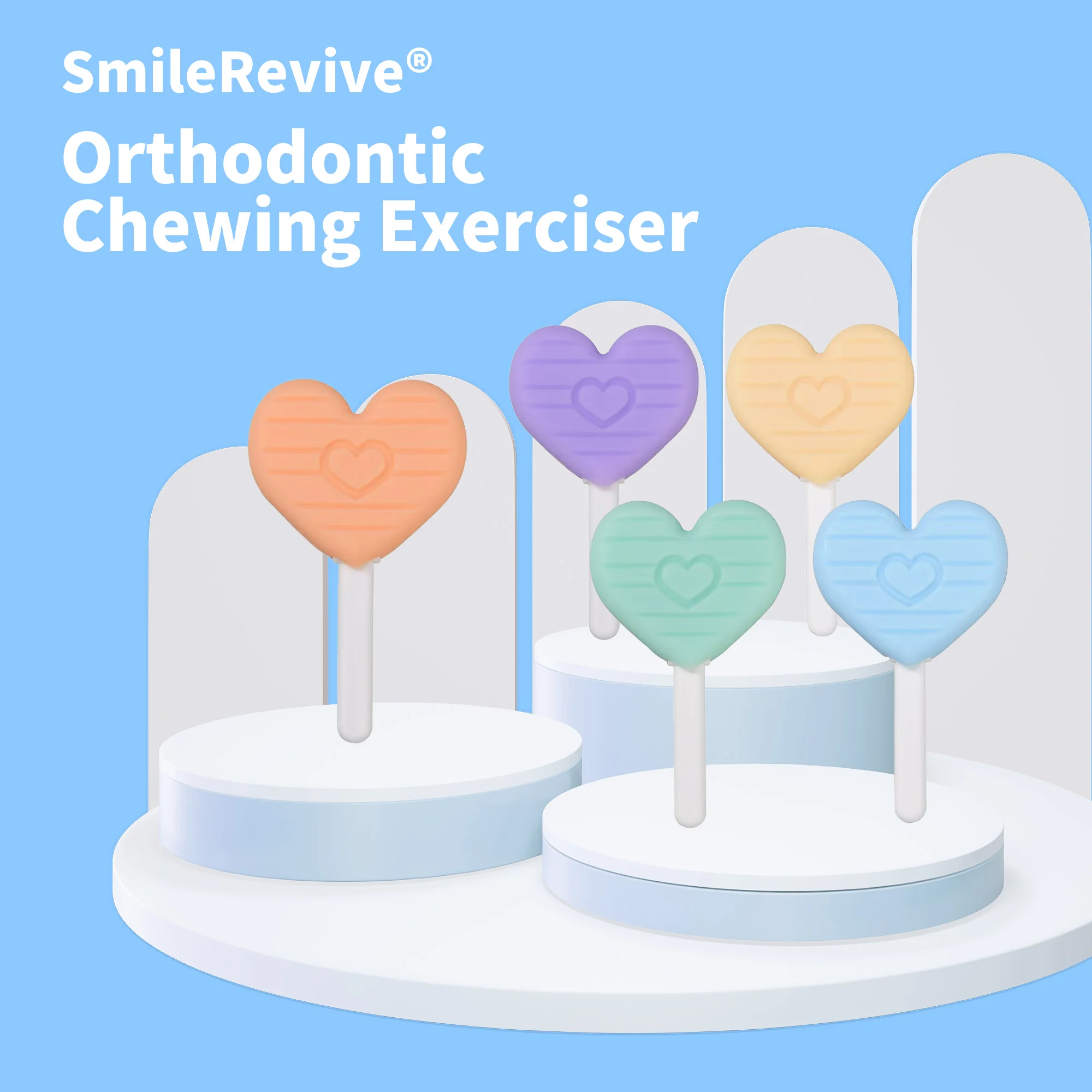 

SmileRevive Tooth Chew Aligners for Tooth Aligner Tray Seater Remove Invisible Braces Heart Orthodontic Chewies Silicone Sticks