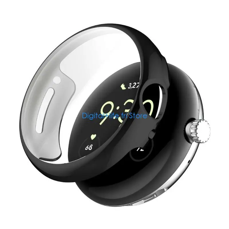 E06D Shockproof for Pixel Watch 2 TPU Screen Protector Bumpers Shell Protective Cover Anti-scratch Scratch Resistant Housing