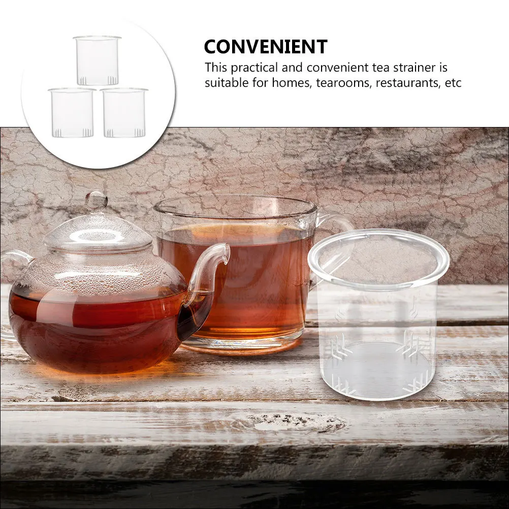 

3Pcs Glass Teapot Infuser Insert Small Lightweight Portable for Travel Tea Infuser Cup Strainer Tea Filter Coffee Mesh Filter