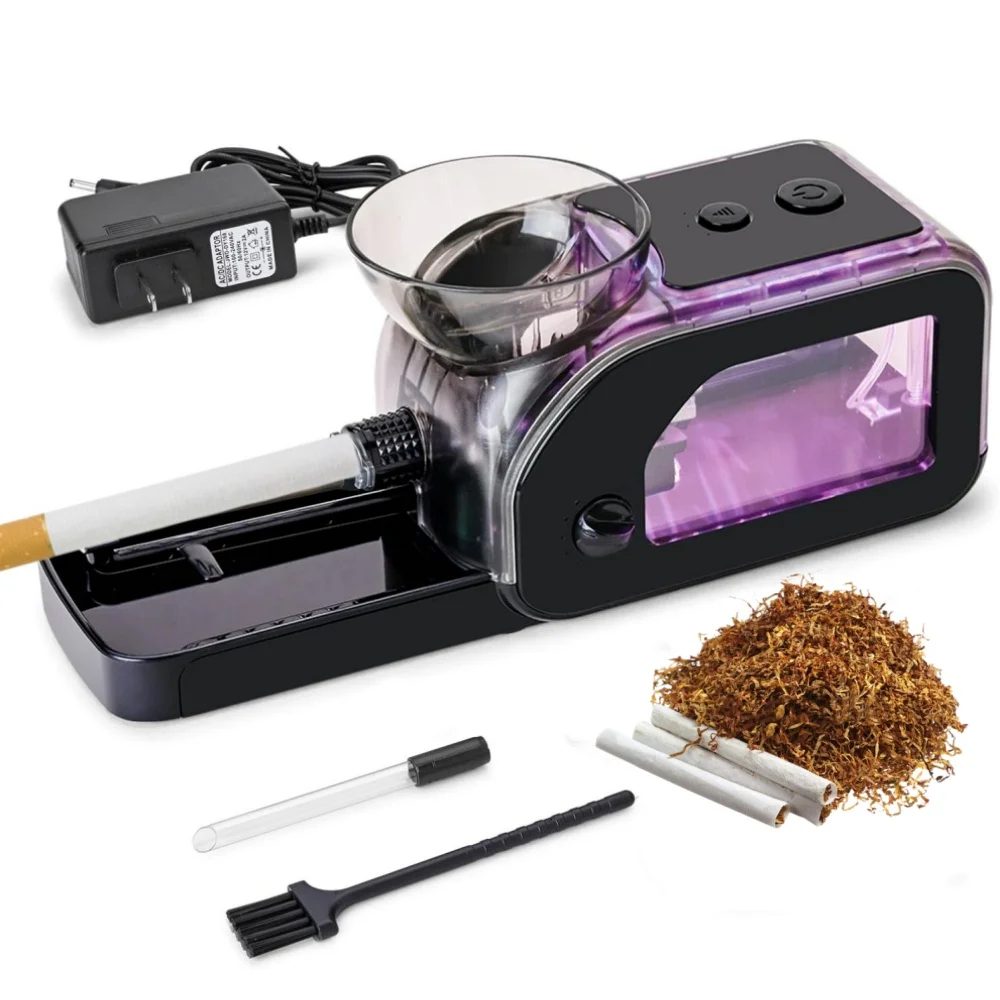 

New Design Cigarette Injector Machine 5.5/6.5/8mm All-in-One Transparent Glowing Tobacco Filling Machine DIY Smoking Accessories