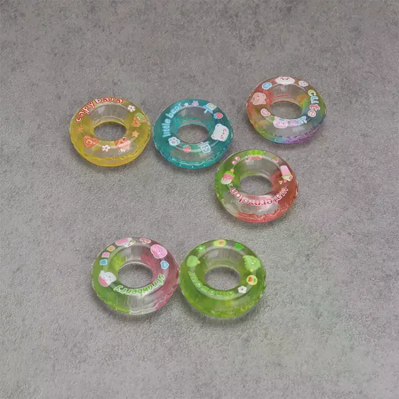 Set of 4 Kids Play Scene Props, Resin Miniature Dollhouse Accessory, Simulated Swimming Ring Model Toy, Doll Dress-Up Add-ons