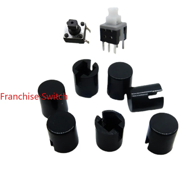 10PCS 4.55*5.5Cap With Self-locking 5.5*5.8Cap 6*6*7.3 Square Head Button Switch Cap Black  A30