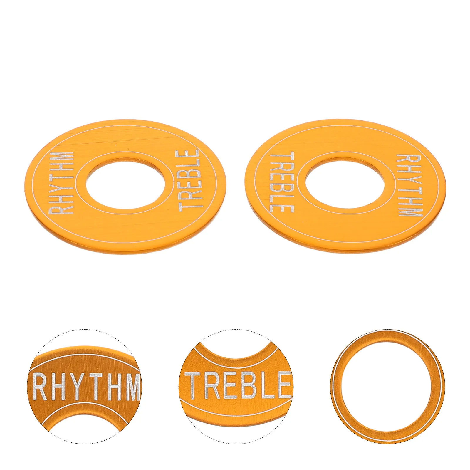 2Pcs Gold Metal Guitar Switch Ring Plate Rhythm Treble Washer Rings Electric Guitar Control Panel Hardware Accessories