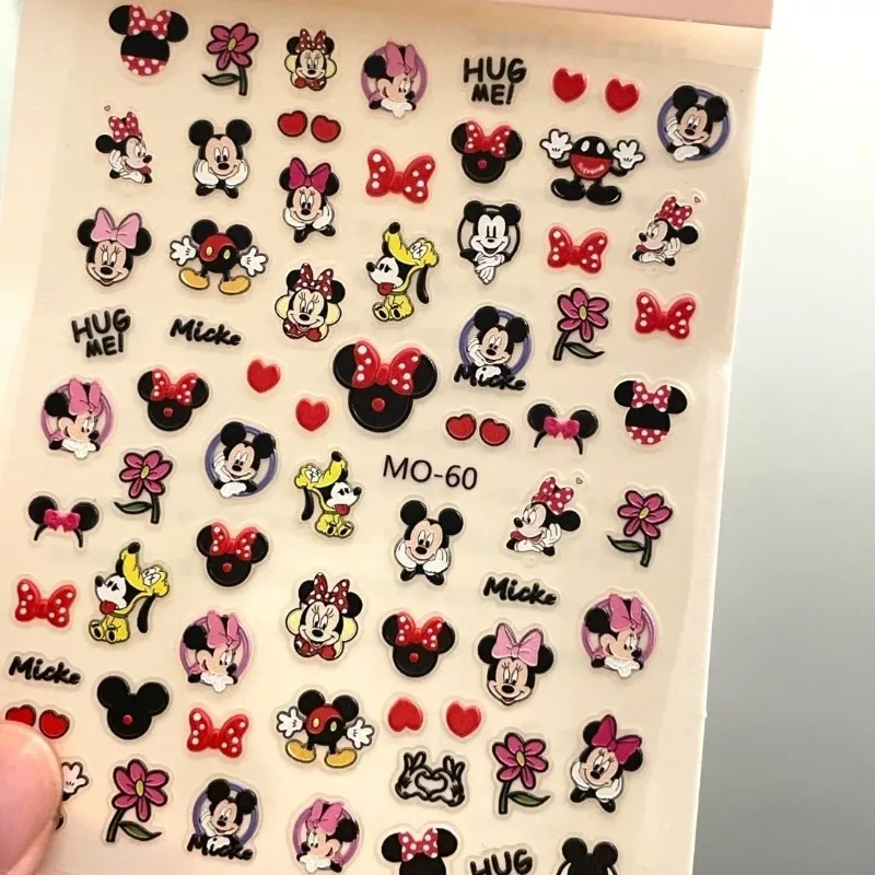 Cartoon Mickey Minnie Disney children's 5D embossed three-dimensional nail art stickers toys accessories animation peripherals