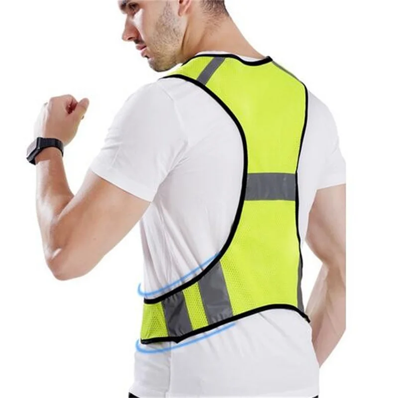 Hot Reflective Vest High Visibility Breathable Safety Fluorescent Mesh Vest Suitable for Night Running Cycling Sports Equipment