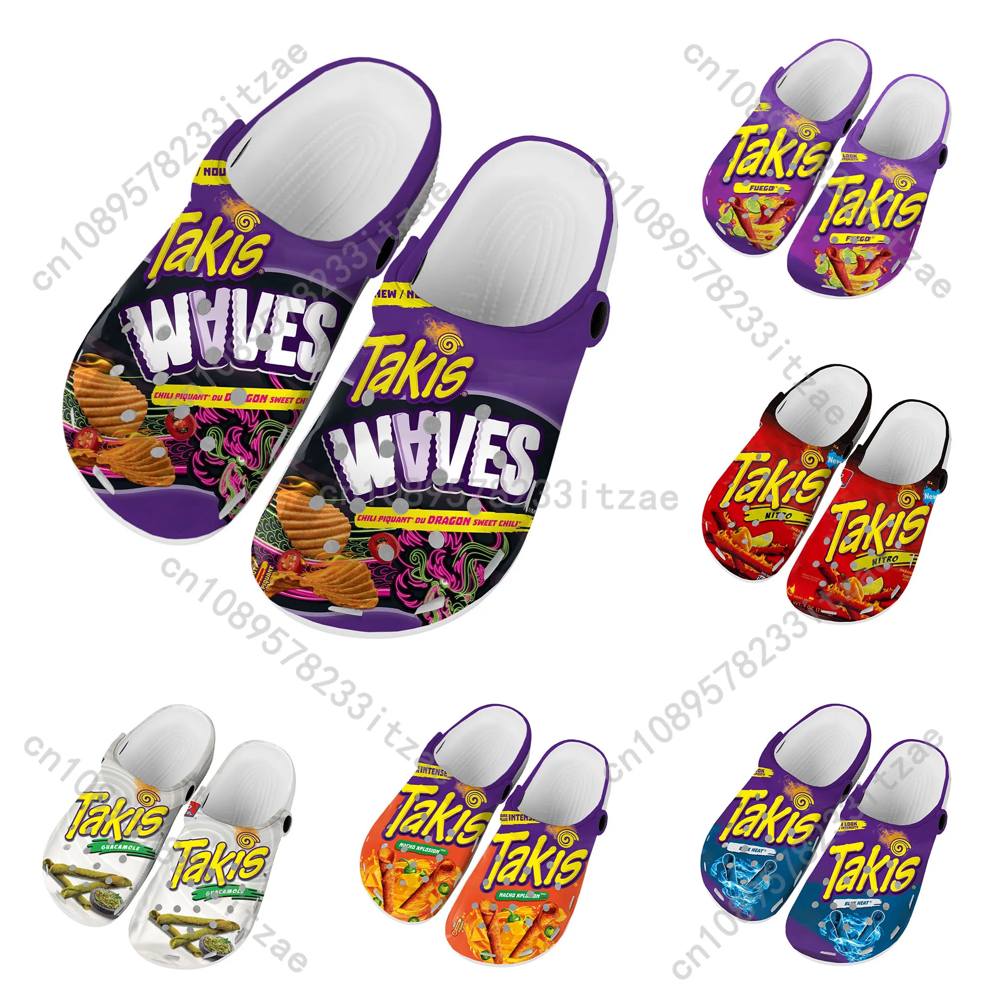 Funny Chips Takis Food Snack 3D Print Men Women Classic Clogs Slippers Shoes EVA Ligtweight Sandals Summer Beach Outdoor-2