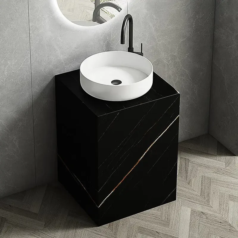 #Outdoor Face Wash Sink Hotel Furniture Modern Rock Slab Column Basin Integrated Floor Bathroom Cabinet Toilet Washstand Balcony