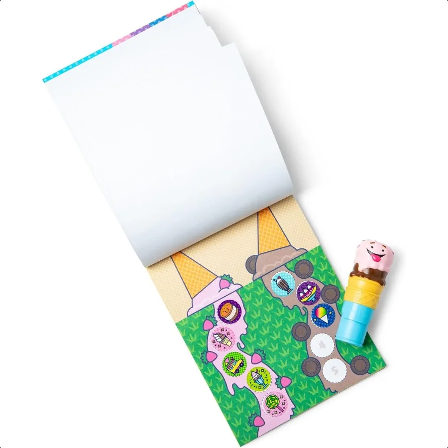 Autocollant Melissa et Doug Wow! ™   Tampon d'activité et tampon autocollant 24 pages, 300 autocollants, jouet Fidget d'art et d'artisanat, Char de collection