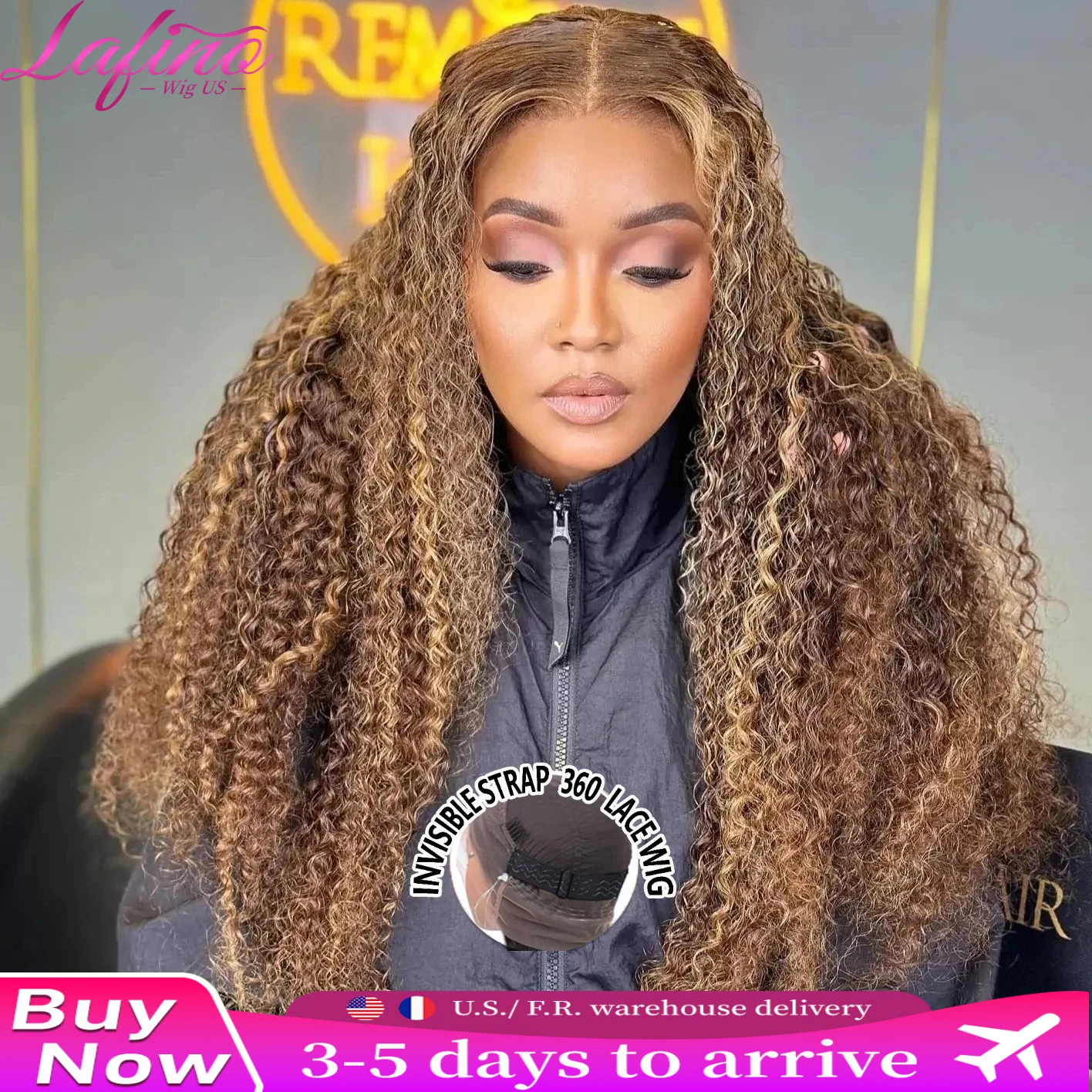 موجة المياه 34 بوصة حزام غير مرئي 360 كامل الدانتيل شعر مستعار أمامي العسل شقراء تسليط الضوء على موجة عميقة شعر مستعار أمامي غلويليس شعر مستعار الإنسان