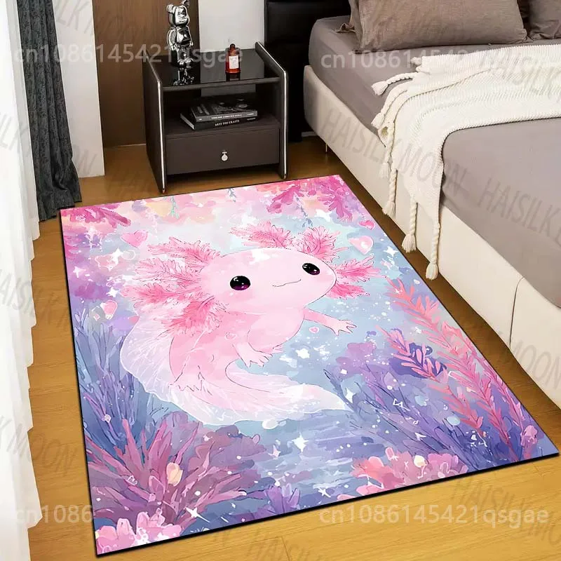 Multiple sizes Cute pink aquatic creature Print Carpet Rug for Living Room Bedroom Sofa Doormat Home Decor Non-slip Floor Mat
