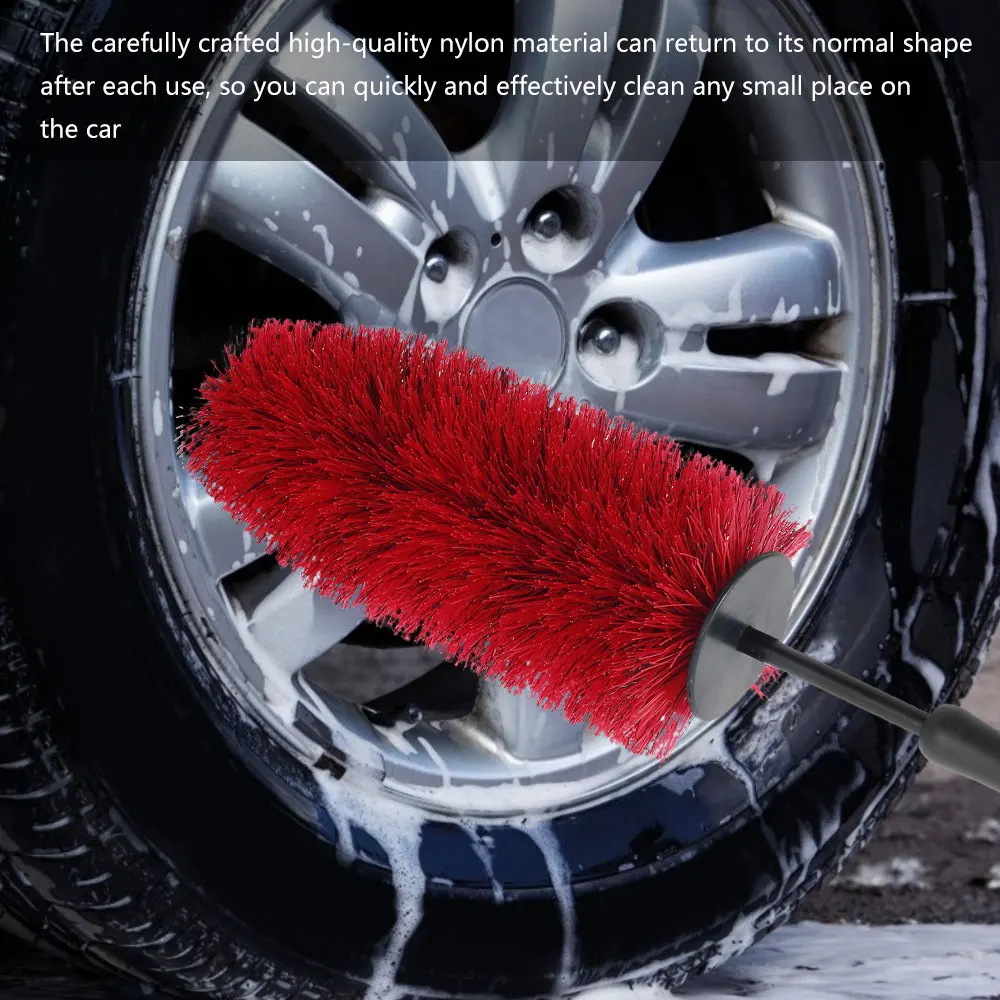 45cm Car Wheel Rim Tire Cleaning Brush Soft Bristle Cleaner Non Scratch Car Detailing Washing Tool Soft Bristle Cleaner Car Care