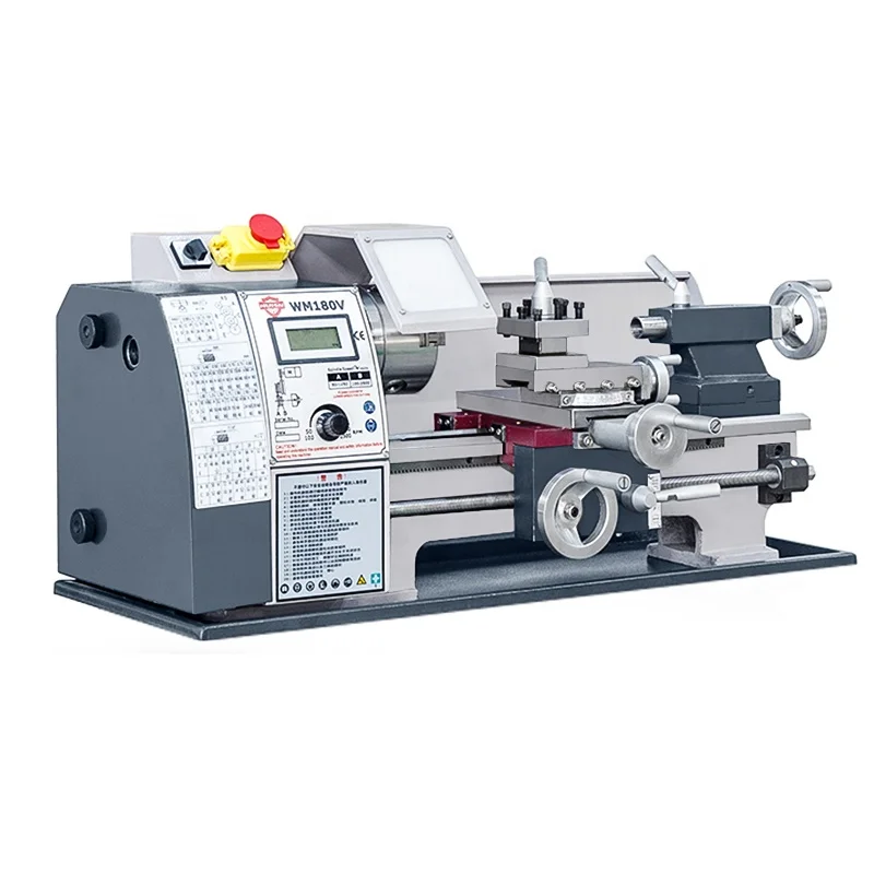 Bench Mini Lathe Machine WM180V 220V Medium D/uty Metal Lathe with Multi-Purpose Manual Function and Competitive Price