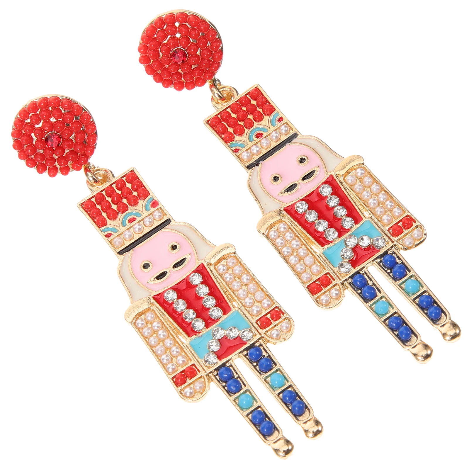 1 زوج لطيف كسارة البندق أقراط سبيكة الأذن ترصيع للنساء لذيذ الأقراط الصغيرة الأزياء والمجوهرات لارتداء اليومي