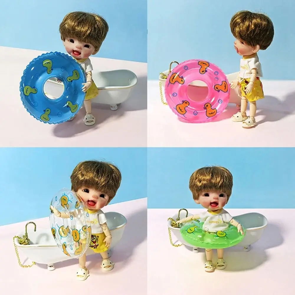 

Dollhouse Miniature Swimming Ring Cute Duck Bathing Float Lifebelt Model Kids Pretend Play Toys Gift Dolls Accessories