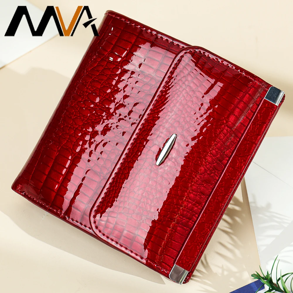 

MVA 100% Genuine Leather Women Wallet Female Portomonee Coin Purse Short Female Money Bag Quality Designer Ladies Card Small