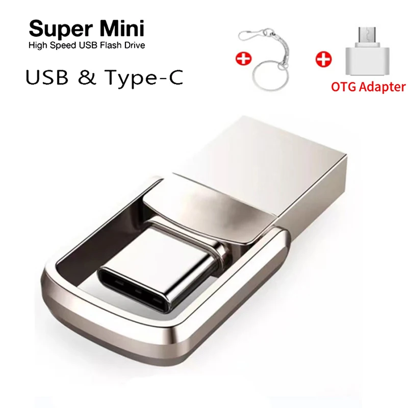 

USB-флеш-накопитель 3.0 2 ТБ двойной USB-накопитель, флешка OTG type карта памяти, Флеш накопитель