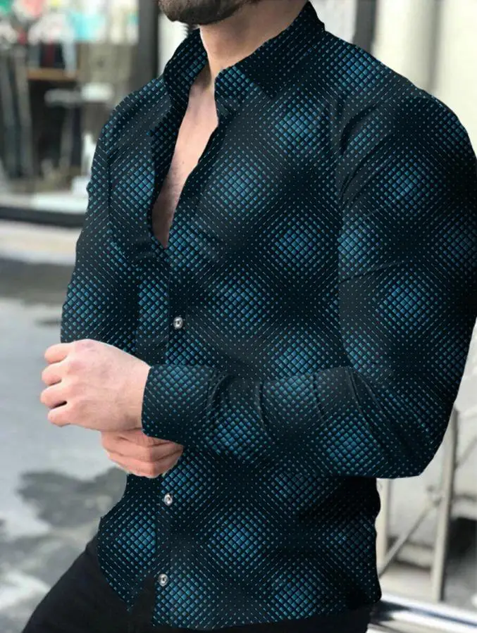 Camisa de traje con gráfico transparente, tejido suave y cómodo, ajustado, talla grande, tendencia de primavera y verano, novedad de 2023