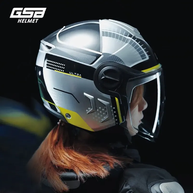 

GSB-290 Motorcycle Helmet Motorcycle Double Lens Half Helmet Sunscreen Lens Personalized Lightweight Helmet