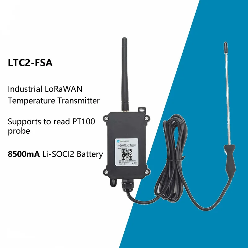 

LTC2-FSA Industrial LoRaWAN Temperature Transmitter LoRaWAN v1.0.3 Compatible Supports To Read PT100 Probe