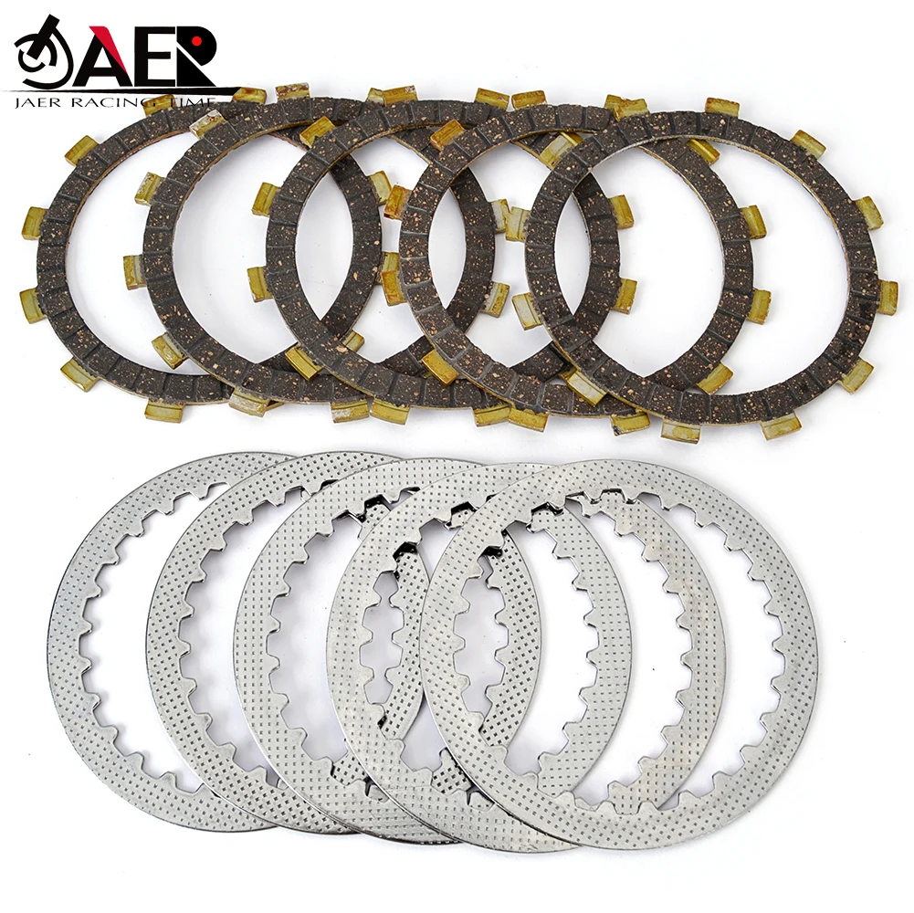 Fiber Clutch Friction Disc Steel Plates Kit for Suzuki AC100 AS100 TM75M TM75L TM75A TS75M TS75B TS50J TS50K TS50L TS50R TS90