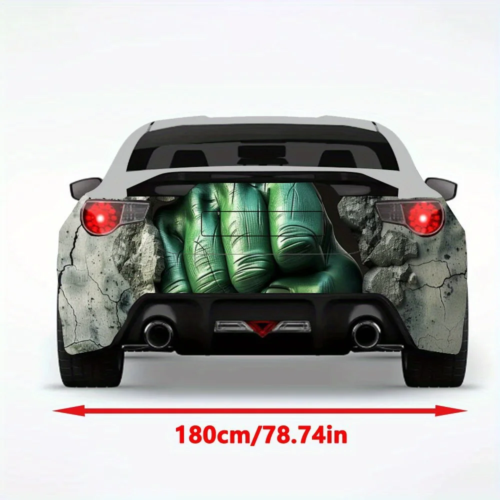 Hulk Fist Break Wall Car Sticker,Vinyl Decal for Car Rear, Waterproof Self-Adhesive Vinyl Stickers for Vehicle Tail and Bumper,