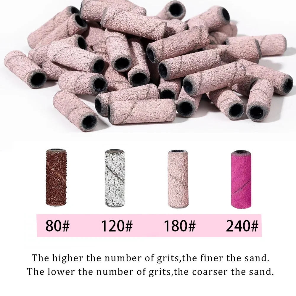 50 stücke 3,1mm Mini Schleif Bands Kits Mit Welle 3/32 "Nagel Bohrer Bits Dorn Sets Elektrische maniküre Werkzeug Dead Skin Remover – Detail 7