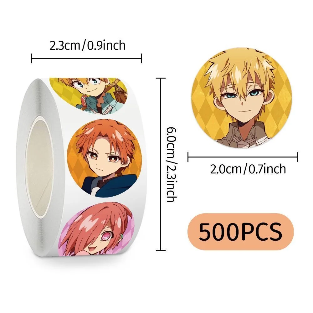 500pcs/Roll Cartoon Toilet Bound Hanako Kun Anime Sticker DIY Skateboard Laptop Phone Seal Label Decals Decoration Stickers