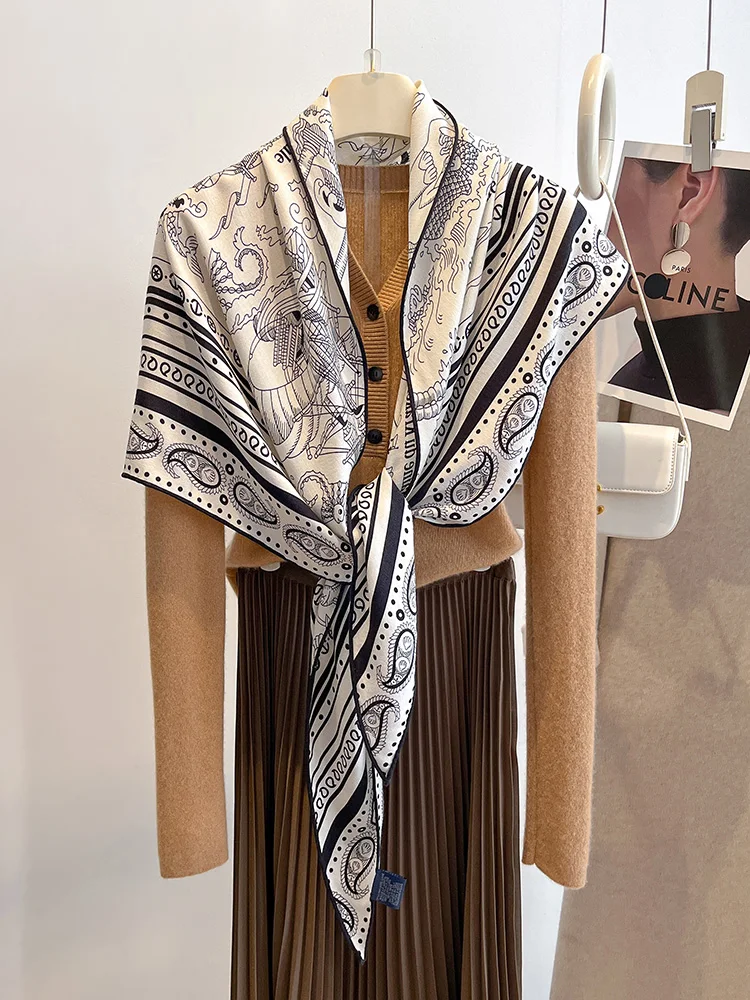 high-end-silk-scarf-shoulder-wrap-women's-outerwear-summer-mom's-silk-scarf-neck-protection-sunscreen-wool-scarf