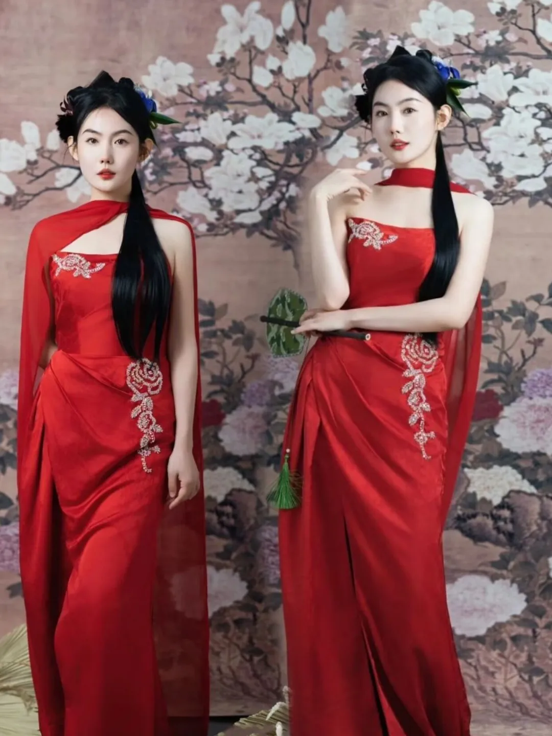 

Новое модное китайское утреннее платье-халат для свадебной фотосессии, традиционный костюм для выступлений на сцене и фотосъемок в помещении