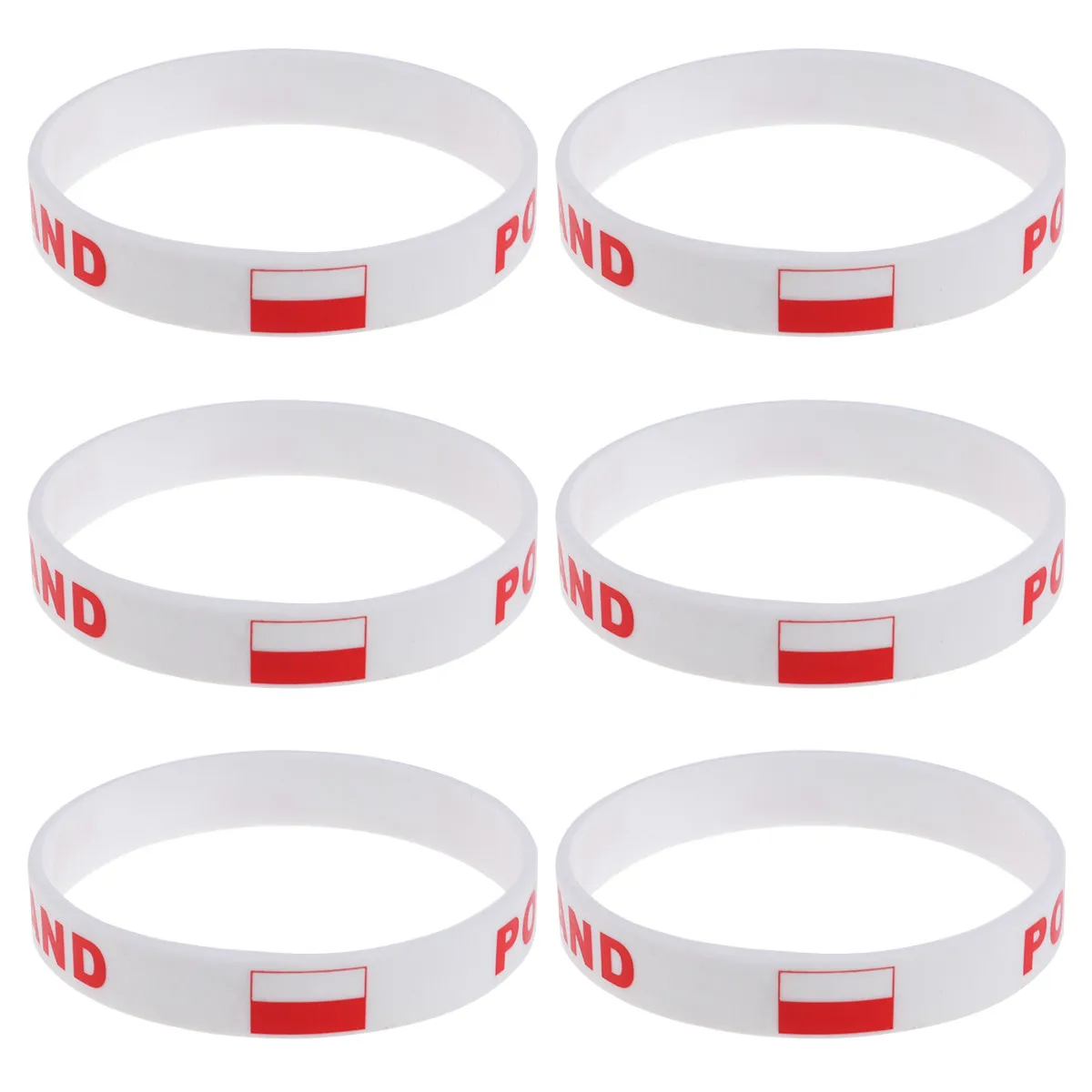 

6Pcs Silicone Country Wristband Soft Lightweight Symbolic Flag Band for Game Day Sports Enthusiasts Unisex Design