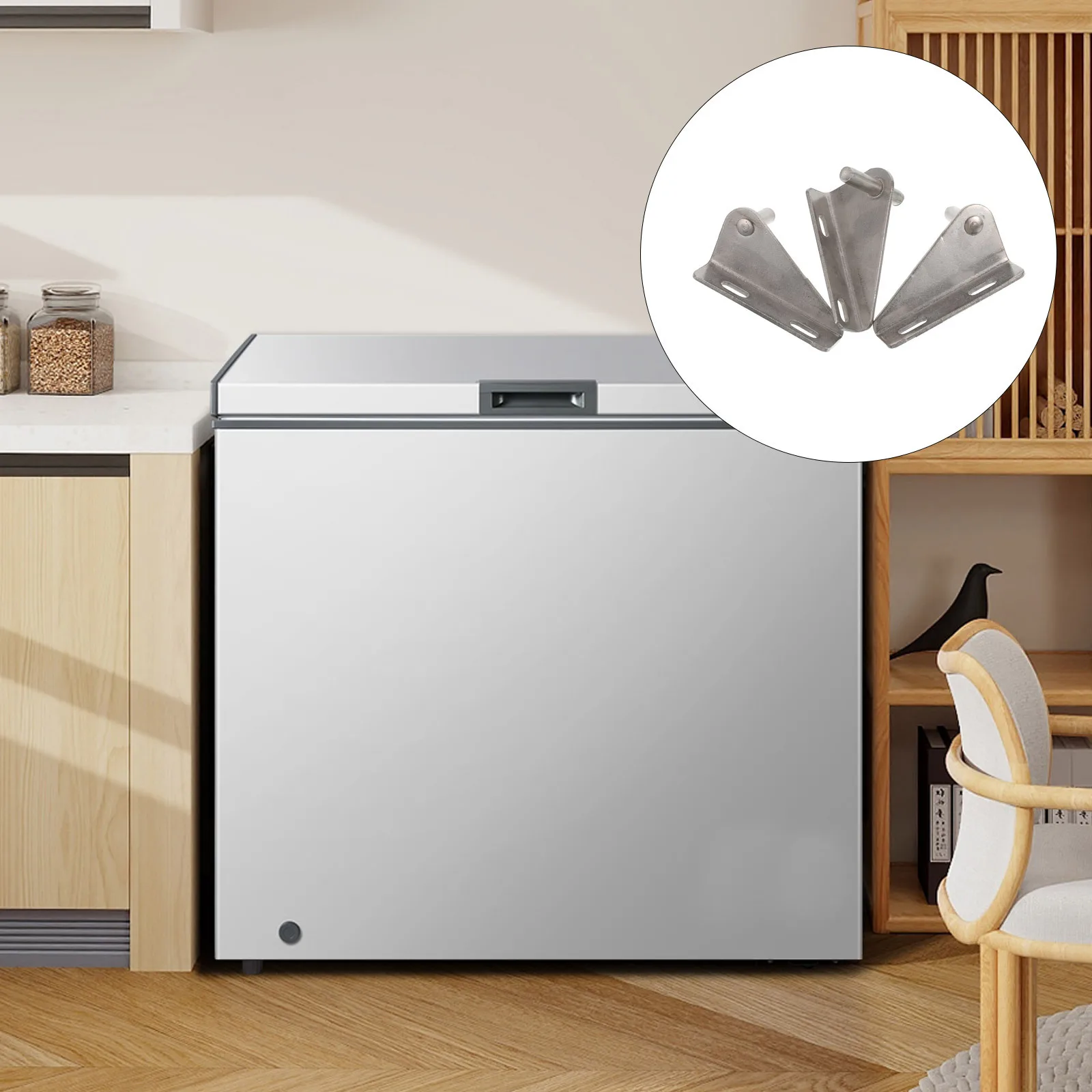 

3pcs Stainless Steel Freezer Hinge Replacement Heavy Duty For Chest Freezers Commercial Refrigerators Smooth Operation