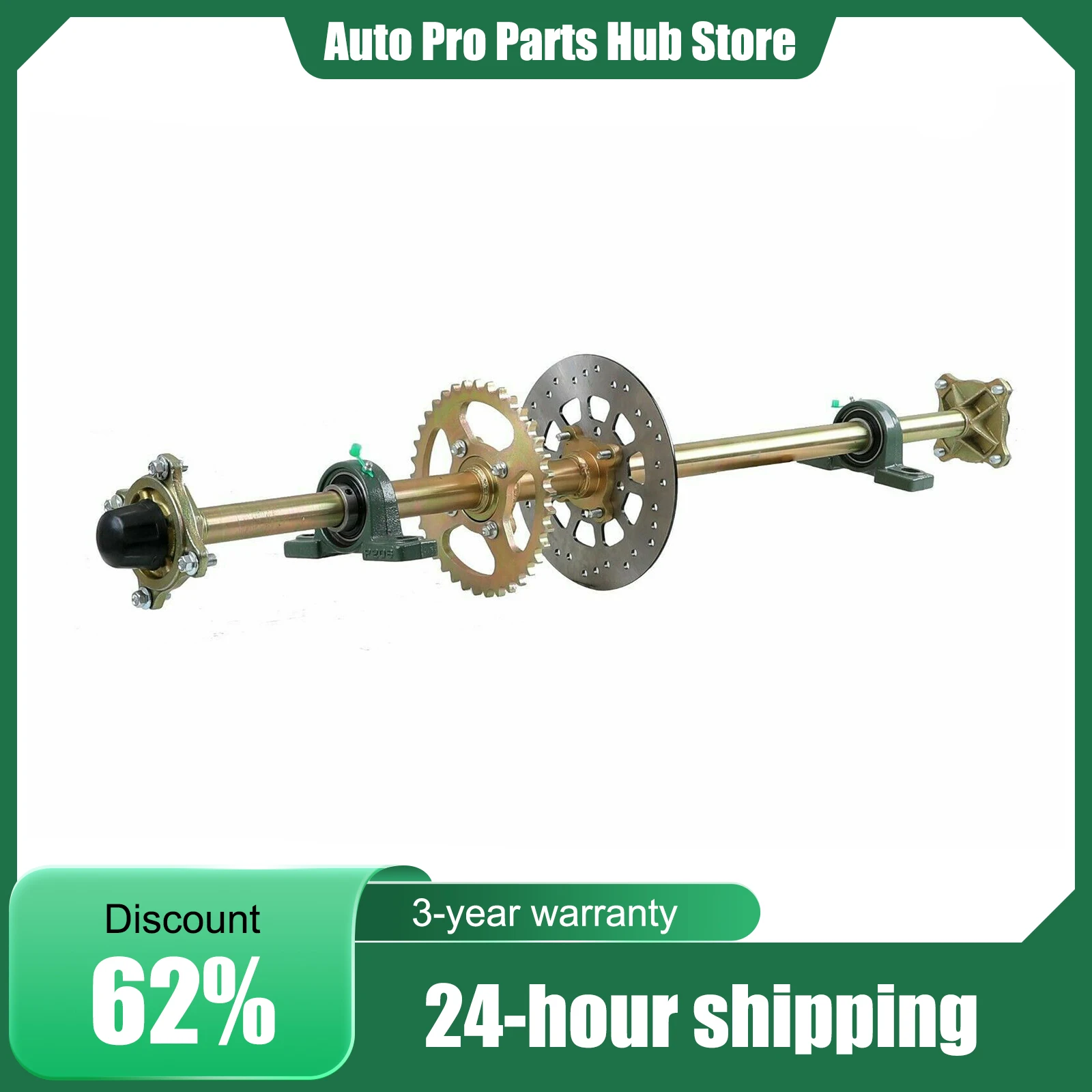 مجموعة المحور الخلفي Go Kart، المحور الخلفي ATV مقاس 44 بوصة، فولاذ محمل 1120 مم، ملحقات رباعية UTV، مجموعة المحور الخلفي المتين #1