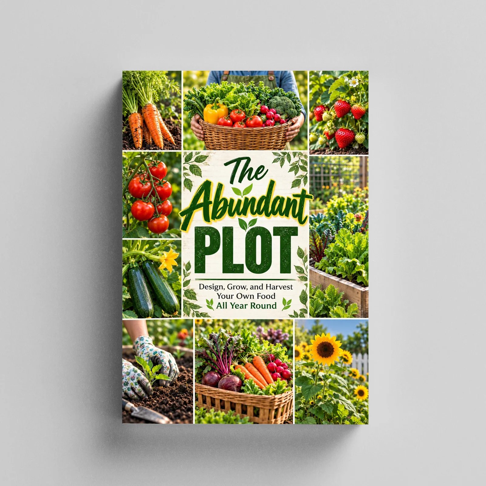 Abundant Vegetable Garden, Full-Year Design, Planting & Harvest Guide to Grow Your Own Food, Home Gardening Practical Book