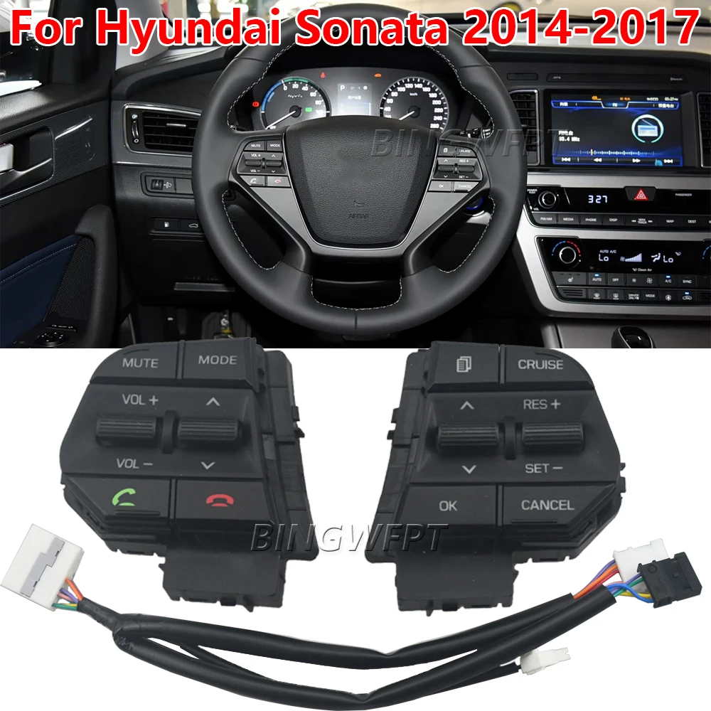 

Для Hyundai Sonata 2.4 2015-2017: Кнопка круиз-контроля на руле 96700-C1510, Кнопка регулировки громкости, Переключатель музыки 96700-C1030