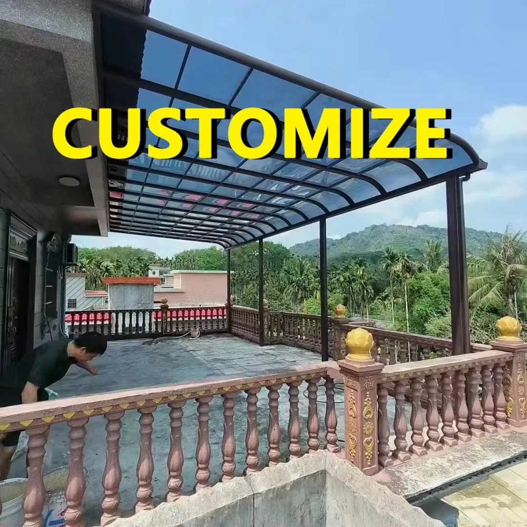 Any Size Custom Durable Aluminum Alloy Outdoor Awning Snow Resistant Polycarbonate Roof Patio Porch UV Protected Waterproof Cove