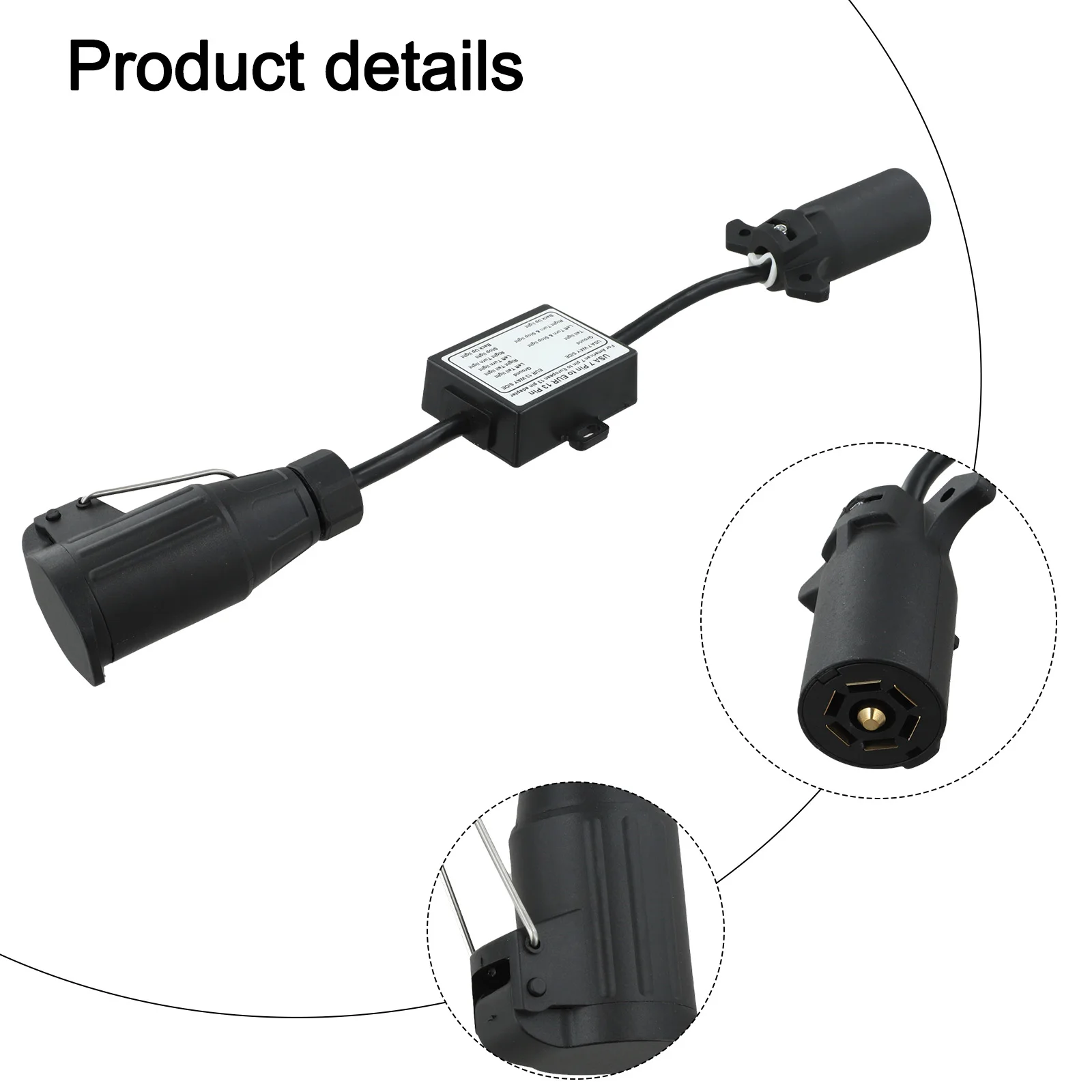 

High Quality Light Converter Trailer Light Converter Part Practical Replace Replacement Vehicle 13-Pin 7-Way Accessory Connector