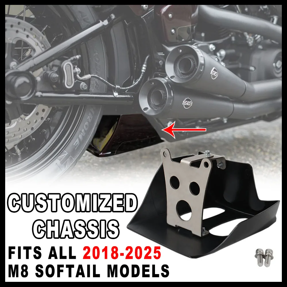 

NEW For Harley M8 Softail Rear Frame Spoiler Body Black Cover Custom Chassis Accessory For 2018-2025 Motorcycles Easy to install