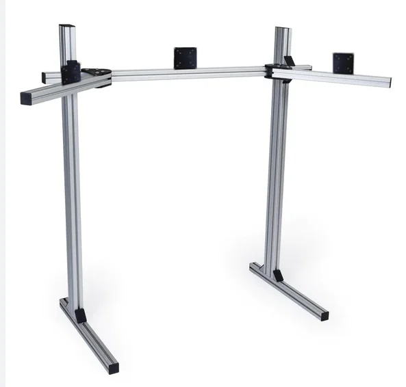 6063 Aluminum Triple Display Floor Bracket for Sim Racing, Heavy Duty VESA Monitor Mount & TV Stand for Simulator Rig