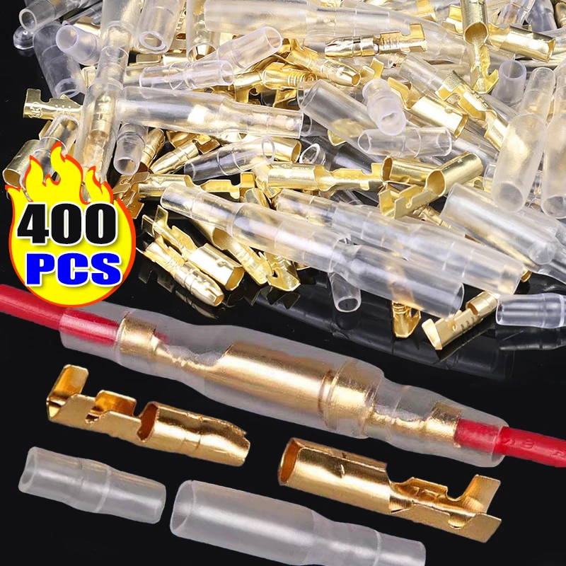 

4.0mm Bullet Quick Wire Connectors Copper Crimp Terminal Male Female Insulated Sleeve Electrical Wiring Connector Assortment Kit