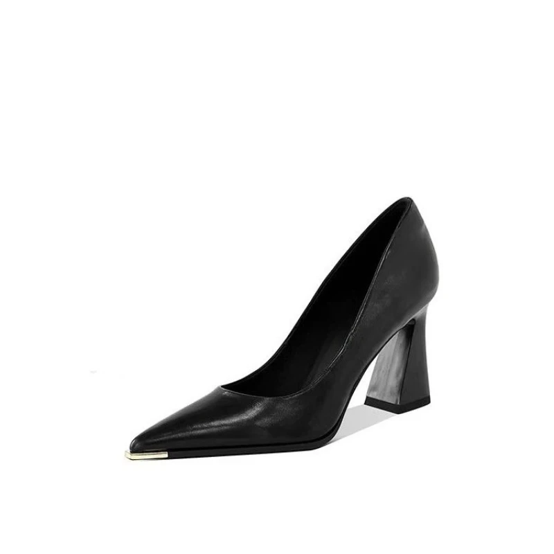 

High Heels 2025 Fall New Versatile Single Shoes Block Heel Women's Shoes
