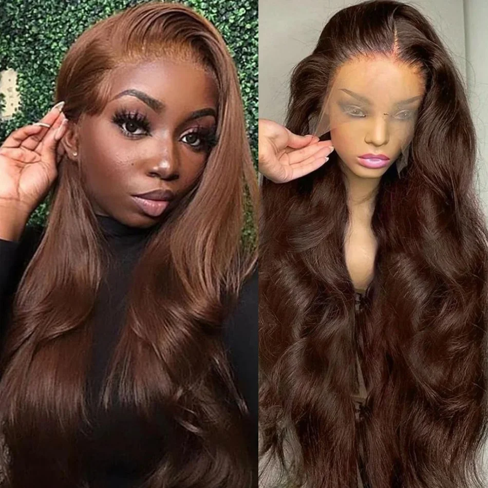 250 Density Human Hair Wigs Chocolate Brown Lace Front Wig Body Wave Wig 13x6 Hd Lace Frontal Wig for Black Women Clearance