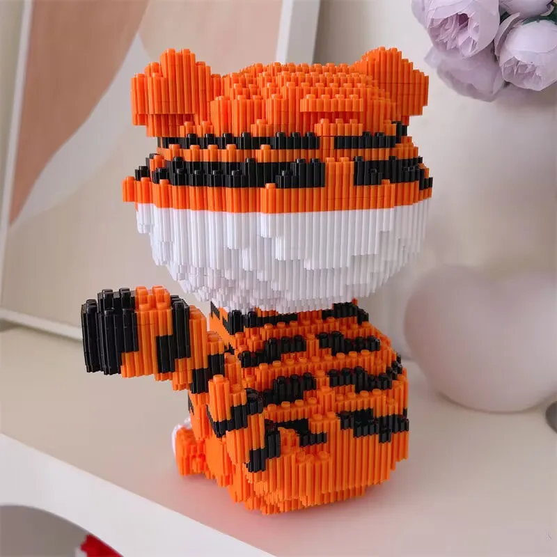 DIY Children Tiger Cute Model Building Blocks Small Particles Christmas Birthday Gift Decorations Ornaments Ornaments