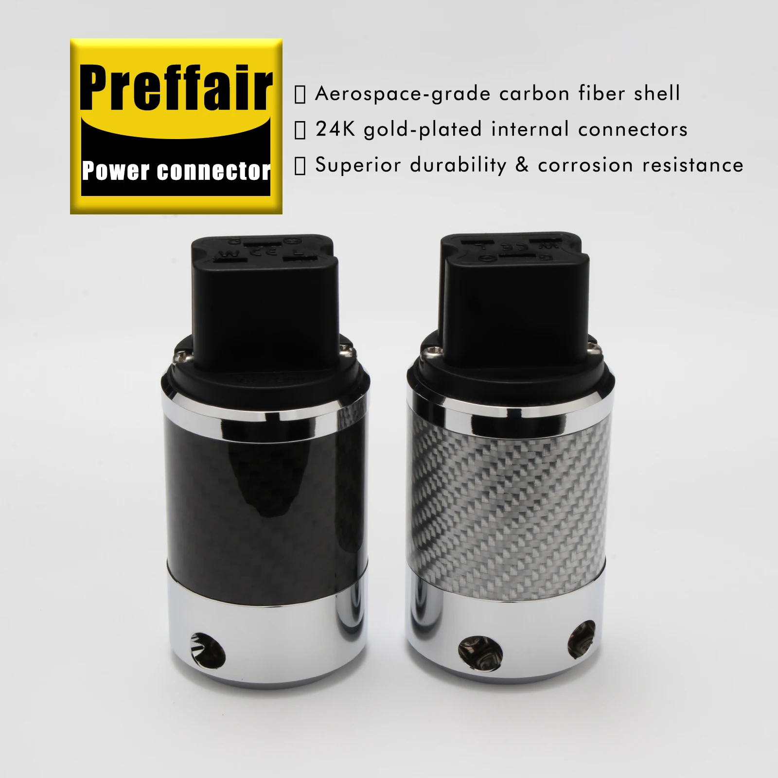 

HI End Preffair Copper Rhodium Plated IEC C19 Power Plug Performance 20A Connectors IEC Female Plug