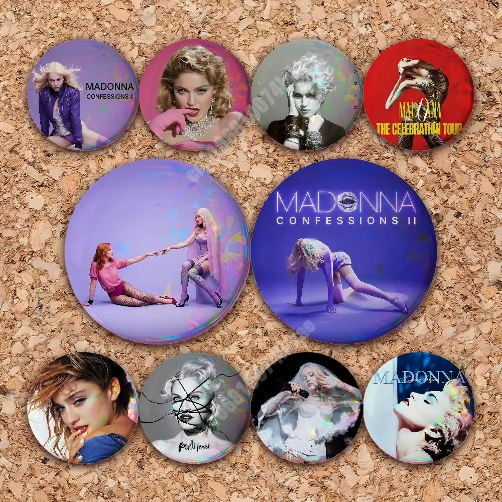 Confessions 2 M-Madonna Bring Your Love Pin Badge 2PC Sets for Clothes & Accessories & Bags Metal Button Vibrant Collection