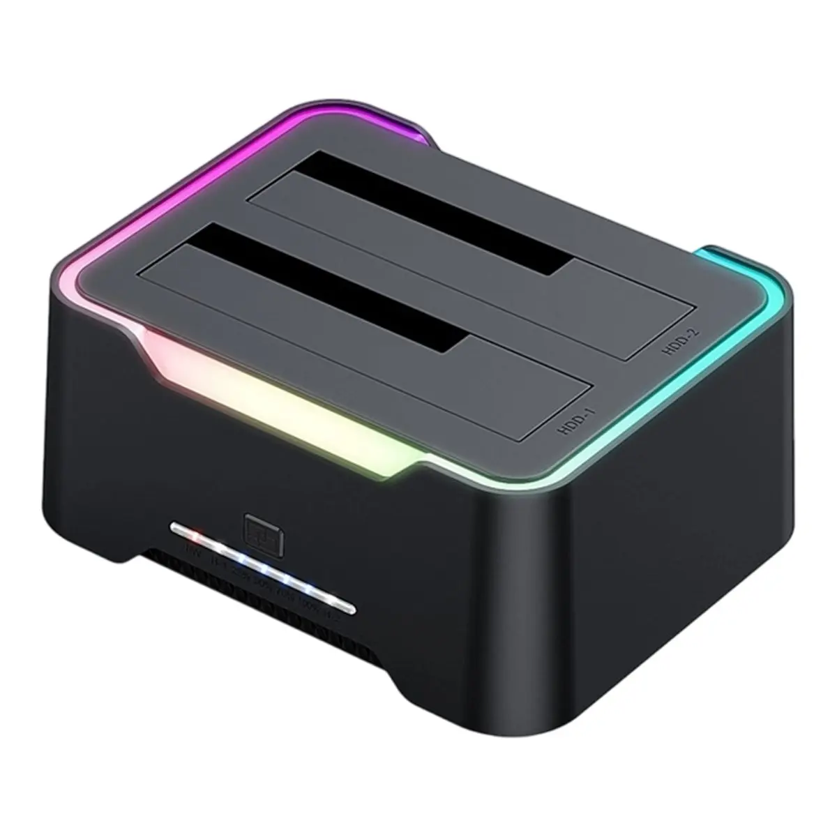 AA80 USB 3.0 to SATA Dual Bay RGB Lamp Effect Hard Disk 2.5/3.5 Inch Hard Drive Enclosure Docking Station Clone HDD SSD