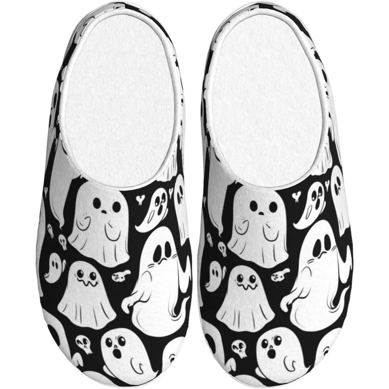 

Cartoon Ghosts Women’s Cozy Slippers Soft Cotton Indoor & Outdoor House Slippers With Anti-Slip Sole