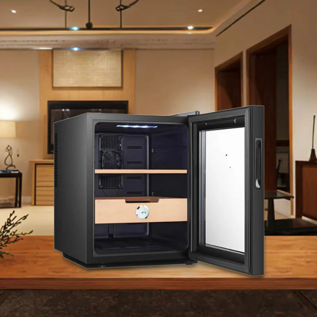 48L Cedar Cigar Cabinet Wine Cabinet Cigar Humidor Cooler Constant Temperature Control Humidity Cigar Cabinet Cooler
